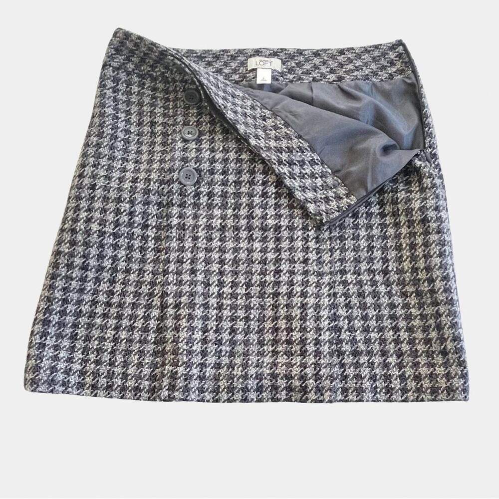 LOFT Pencil Skirt Black and Gray Houndstooth Size 6 EUC - Picture 12 of 14